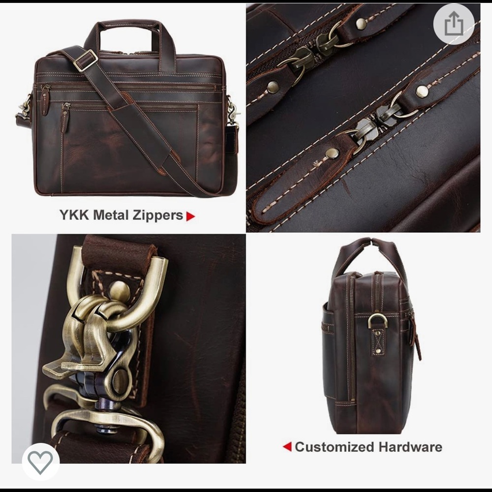 Brown Tiding Leather Men’s Messenger 17.3 Bag